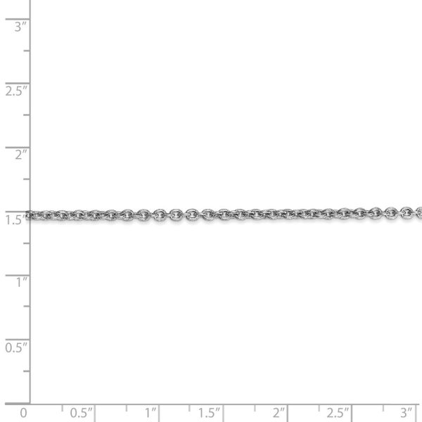 2.2mm, 14k White Gold, Solid Cable Chain Necklace Fashion