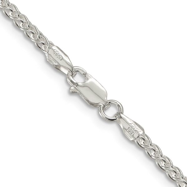 2.5mm Sterling Silver, Round Solid Spiga Chain Necklace Sale