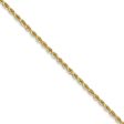 1.75mm, 14k Yellow Gold Solid Diamond Cut Rope Chain Necklace Hot on Sale