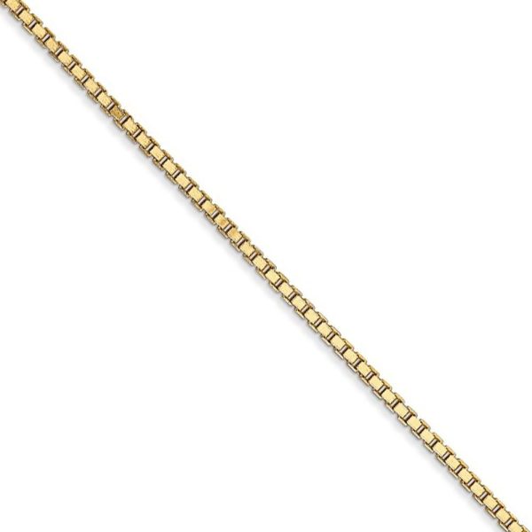 1.5mm, 14k Yellow Gold, Solid Box Chain Necklace Online Sale