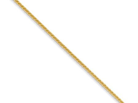 1mm 14k Yellow Gold Solid Wheat Chain Necklace For Sale