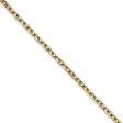 2.2mm, 14k Yellow Gold Diamond Cut Solid Cable Chain Necklace Fashion