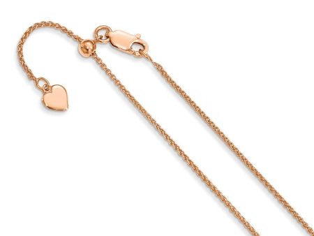 1.3mm Rose Gold Tone Plated Sterling Silver Adj. Wheat Chain Necklace Online