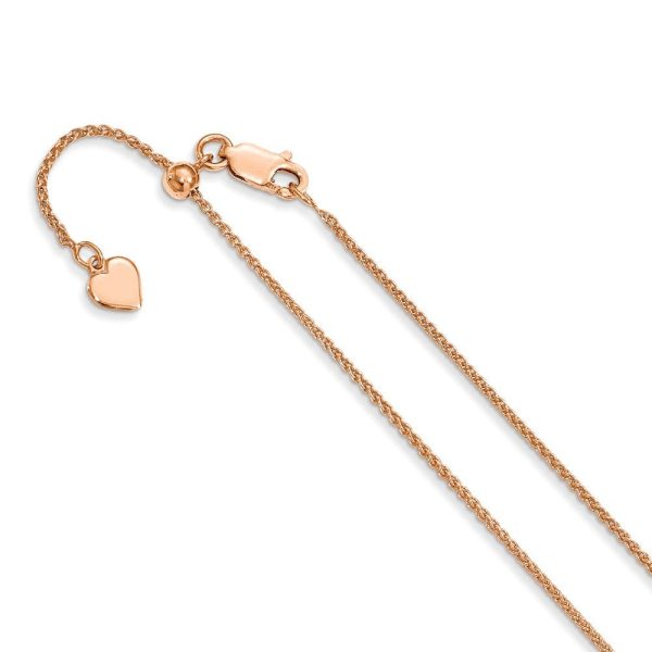 1.3mm Rose Gold Tone Plated Sterling Silver Adj. Wheat Chain Necklace Online