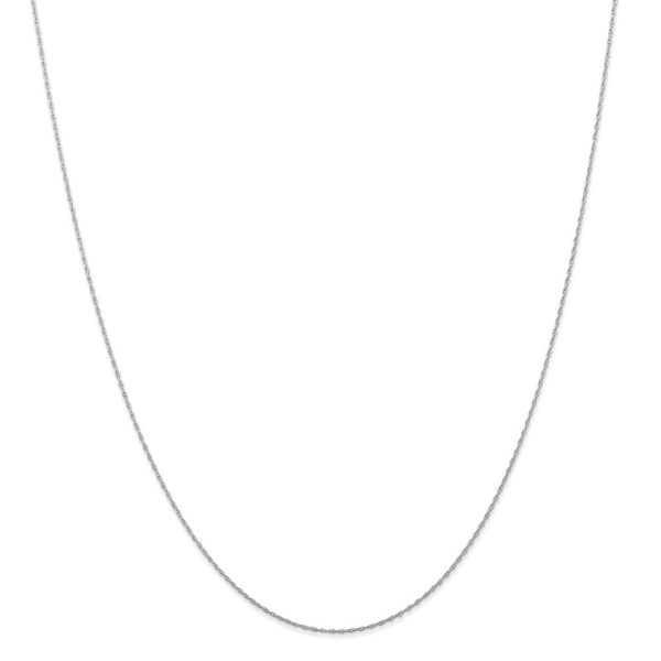 0.5mm, 14k White Gold, Cable Rope Chain Necklace For Sale