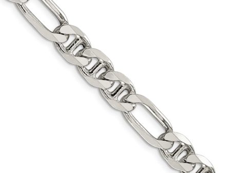 Mens 7.75mm Sterling Silver Solid Figaro Anchor Chain Necklace Supply