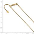 0.9mm 10k Yellow Gold Adjustable Box Chain Necklace on Sale