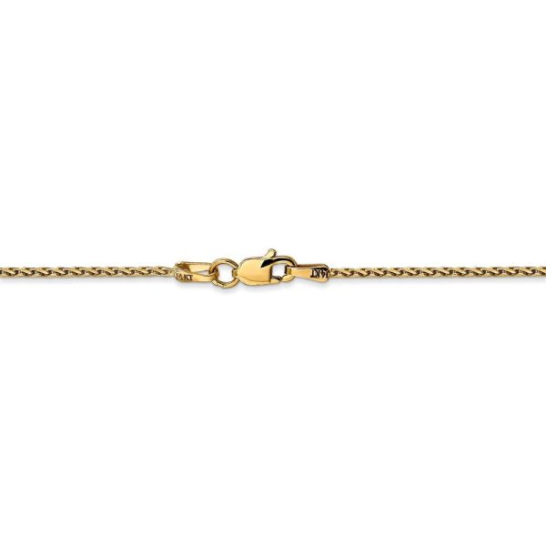 1.5mm 14k Yellow Gold Diamond Cut Round Wheat Chain Necklace on Sale