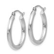 2.5mm x 20mm 14k White Gold Classic Round Hoop Earrings For Cheap