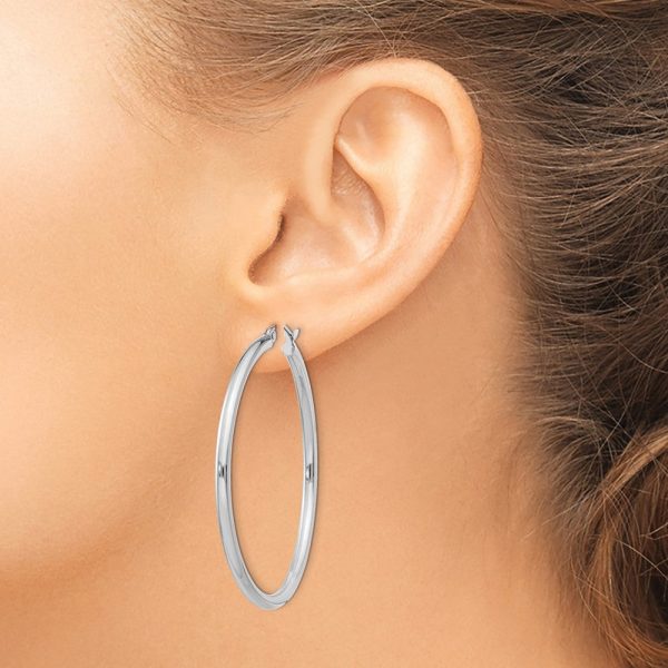 2.5mm, Sterling Silver, Classic Round Hoop Earrings - 45mm (1 3 4 In.) Sale