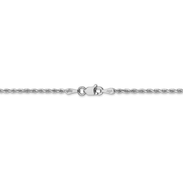 1.8mm, 14k White Gold, Diamond Cut Solid Rope Chain Necklace Online