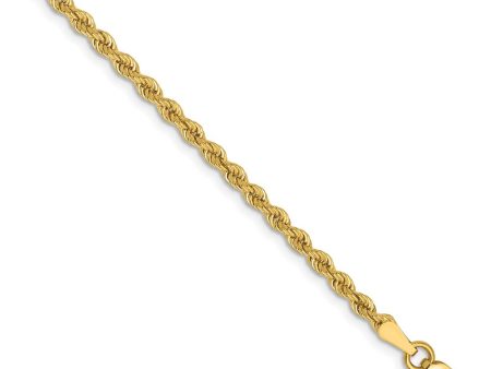 2.5mm, 14k Yellow Gold, Handmade Solid Rope Chain Anklet or Bracelet Online