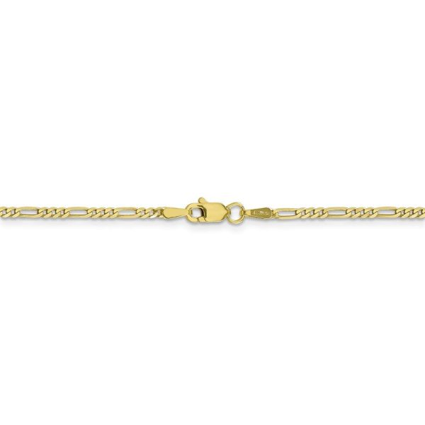 1.75mm, 10k Yellow Gold, Solid Concave Figaro Chain Necklace on Sale