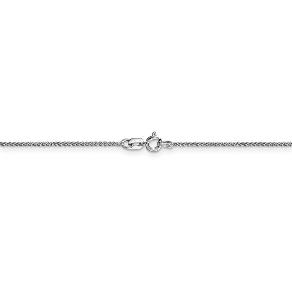 1mm, 14k White Gold, Solid Diamond Cut Spiga Chain Necklace Fashion