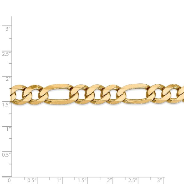 10mm, 14k Yellow Gold, Flat Figaro Chain Necklace Discount