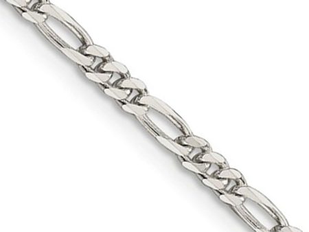 2.8mm Sterling Silver, Solid Figaro Chain Necklace on Sale