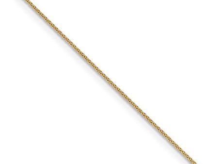 0.65mm 14k Yellow Gold Diamond Cut Spiga Chain Necklace on Sale