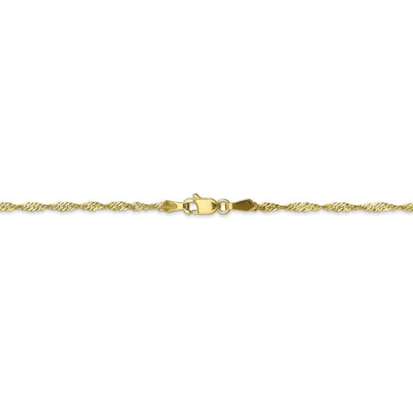 1.7mm, 10k Yellow Gold, Singapore Chain Necklace Discount