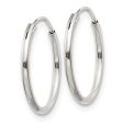 1.3mm, Sterling Silver, Endless Hoop Earrings - 16mm (5 8 Inch) Cheap