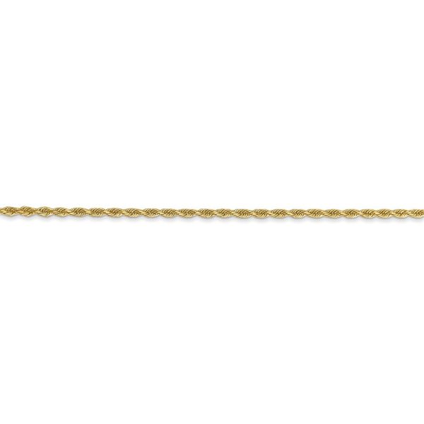 14k Yellow Gold 1.5mm Diamond Cut Rope Chain Anklet Hot on Sale