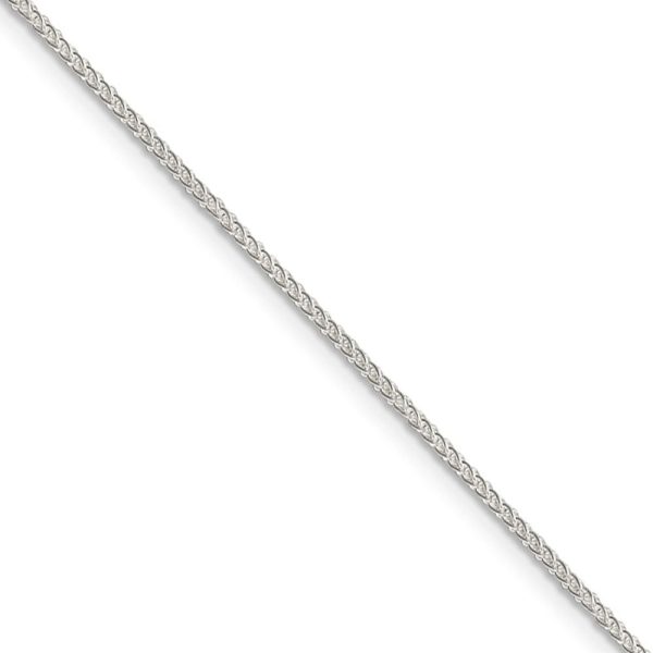 1.25mm, Sterling Silver Round Solid Spiga Chain Necklace For Sale