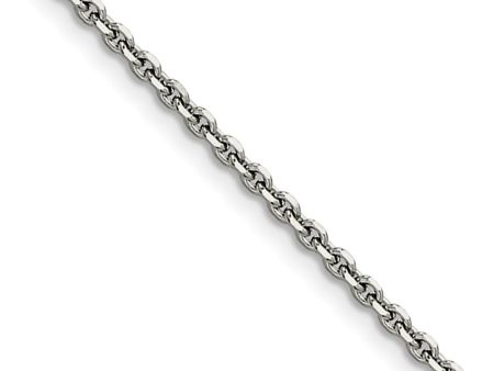 2.7mm Stainless Steel Polished Cable Chain Necklace on Sale