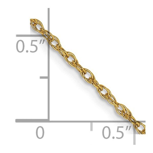 1.3mm, 14K Yellow Gold, Solid Baby Rope Chain Necklace Online now