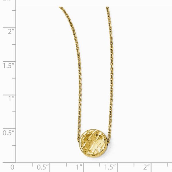 14k Yellow Gold Diamond-Cut 10mm Round Necklace, 17 Inch Online Hot Sale