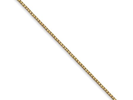 0.9mm, 14k Yellow Gold, Solid Box Chain Necklace Online Sale