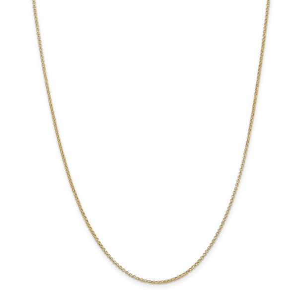 1.55mm 14k Yellow Gold Solid Rolo Pendant Chain Online