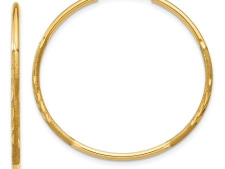 1.25mm, 14k Gold, Diamond-cut Endless Hoops, 28mm (1 1 10 Inch) on Sale