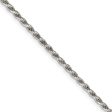 2.25mm Sterling Silver, Diamond Cut Solid Rope Chain Necklace Cheap