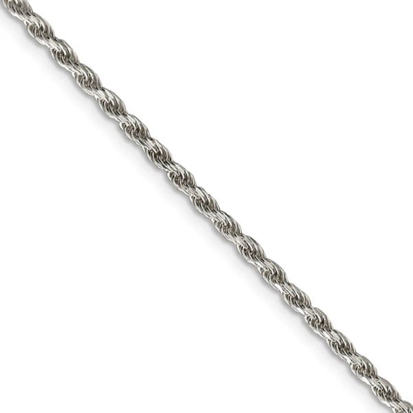 2.25mm Sterling Silver, Diamond Cut Solid Rope Chain Necklace Cheap