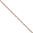 1mm 14K Rose Gold Solid Singapore Chain Necklace Cheap