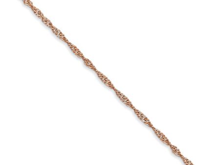 1mm 14K Rose Gold Solid Singapore Chain Necklace Cheap