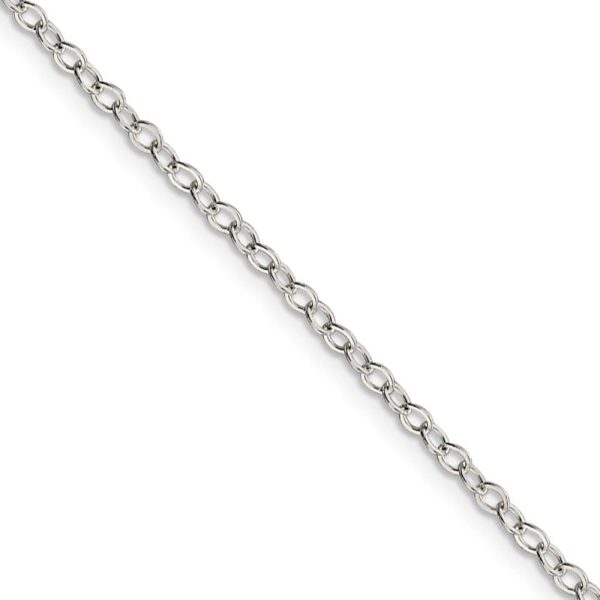 2.5mm Sterling Silver Flat Open Cable Chain Necklace Sale