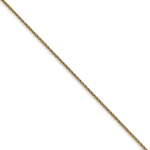 1mm, 14k Yellow Gold, Solid Parisian Wheat Chain Necklace For Discount