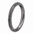 2.25mm Stackable Black Plated Silver Textured Band Supply