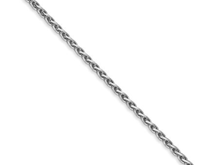 1.9mm, 14k White Gold, Solid D C Round Wheat Chain Necklace Sale