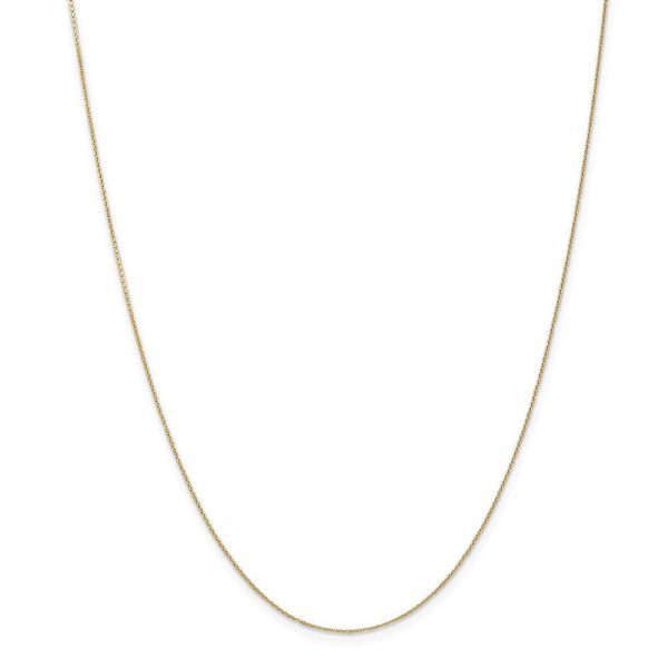 0.65mm, 14k Yellow Gold, Diamond Cut Cable Chain Necklace For Cheap