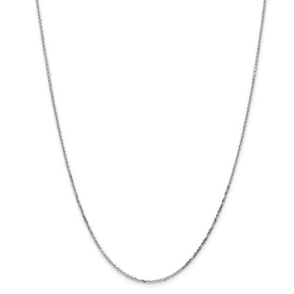 1.4mm, 14k White Gold, Diamond Cut Solid Cable Chain Necklace Online Sale