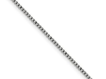 1.5mm 14k White Gold Hollow Round Box Chain Necklace Online Sale