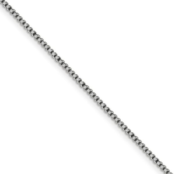 1.5mm 14k White Gold Hollow Round Box Chain Necklace Online Sale