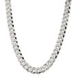 Men s 12.3mm Sterling Silver Solid Beveled Curb Chain Necklace Sale