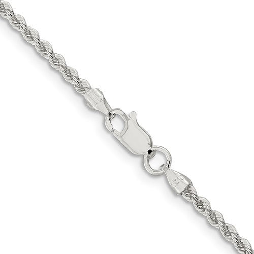 2.25mm Sterling Silver Classic Solid Rope Chain Necklace Online Hot Sale