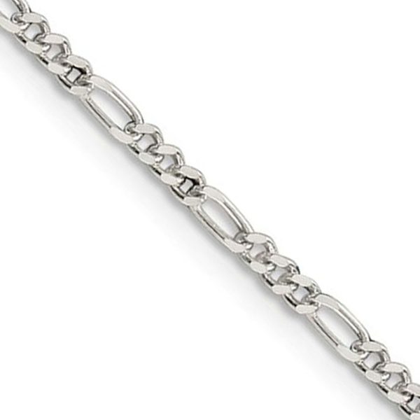 2.25mm Sterling Silver, Solid Figaro Chain Necklace Sale