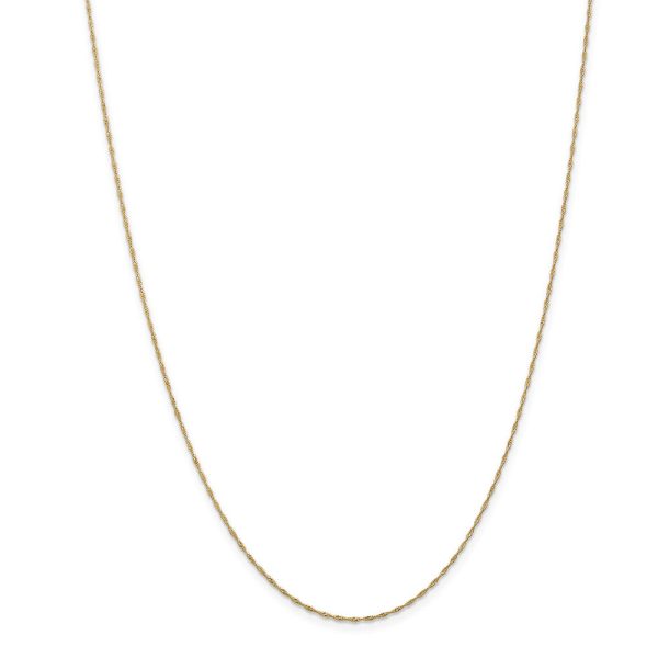 1mm, 14k Yellow Gold Diamond Cut Singapore Chain Necklace Hot on Sale