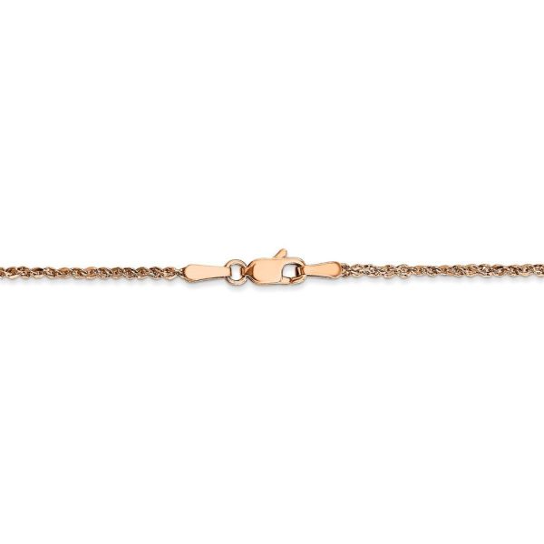 1.7mm, 14k Rose Gold, Diamond Cut Solid Ropa Chain Anklet Sale