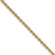 2.5mm, 14k Yellow Gold, Handmade Solid Rope Chain Necklace on Sale