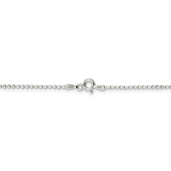 1.1mm Sterling Silver Solid Square Beaded Chain Necklace on Sale